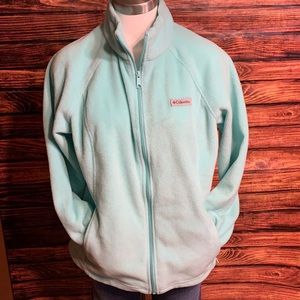 Columbia fleece zip up jacket worn once robin egg blue teal super cute